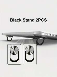 2 piezas Soporte metálico invisible para portátil, soporte portátil elevado y portátil con base plegable, soporte para notebook ajustable y universal - Multicolor - Ver 7