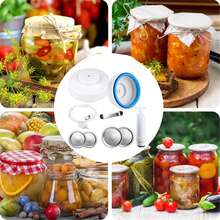 Mason Jar Vacuum Sealer Kit With Accessory For Regular Wide Mouth Mason Jars Only Compatible For Foodsaver - White - View 3