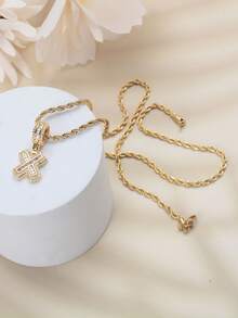 26 cái/bộ Vòng cổ chữ cái đầu tiên màu vàng dành cho nữ, thích hợp cho các tác phẩm thủ công - Vàng - Xem 32