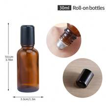 1 Peça frasco de rolo cor de café capacidade de 100ml/50ml/30ml/20ml com dispensador de 3,53oz/1,76oz/1,06oz/0,7oz, frasco vazio perfeito para enchimento de óleos essenciais, fragrâncias, perfumes, batons, gloss labiais, entre outros. Frasco vazio, frasco para fragrância, dispensador cosmético, recipiente de maquiagem portátil para viagens. Perfeito para uso em viagens, spa e em casa. - Café - Visão 8