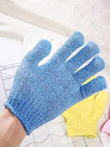 4/2/1pc Random Color Revitalizing Exfoliating Bath Gloves - Double Texture Gloves For Deep Cleansing & Polishing - Ideal For Spas, Massages & Body Scrubs - Soft & Durable Bathing Accessories