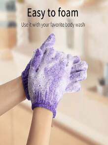 4/2/1pc Random Color Revitalizing Exfoliating Bath Gloves - Double Texture Gloves For Deep Cleansing & Polishing - Ideal For Spas, Massages & Body Scrubs - Soft & Durable Bathing Accessories