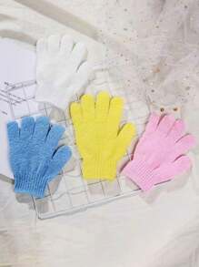 4/2/1pc Random Color Revitalizing Exfoliating Bath Gloves - Double Texture Gloves For Deep Cleansing & Polishing - Ideal For Spas, Massages & Body Scrubs - Soft & Durable Bathing Accessories