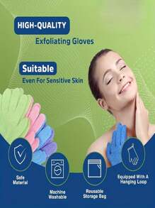 4/2/1pc Random Color Revitalizing Exfoliating Bath Gloves - Double Texture Gloves For Deep Cleansing & Polishing - Ideal For Spas, Massages & Body Scrubs - Soft & Durable Bathing Accessories