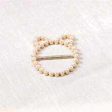 1pc Summer Pearl Round Dual-Use Scarf Button Heart-Shaped Simple Fashion Multi-Functional Knot Button - Multicolor - View 12