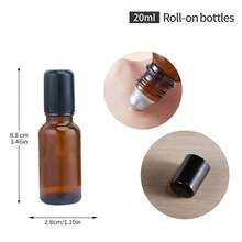 1 Peça frasco de rolo cor de café capacidade de 100ml/50ml/30ml/20ml com dispensador de 3,53oz/1,76oz/1,06oz/0,7oz, frasco vazio perfeito para enchimento de óleos essenciais, fragrâncias, perfumes, batons, gloss labiais, entre outros. Frasco vazio, frasco para fragrância, dispensador cosmético, recipiente de maquiagem portátil para viagens. Perfeito para uso em viagens, spa e em casa. - Café - Visão 9