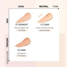 AMUSE Dew Jelly Vegan Cushion Foundation 02 NUDE Dewy Glow Long-Lasting Double Coverage Clean Beauty Lightweight Natural Look Foundation For Sensitive Skin Hydrating Cushion 15g /0.52 Oz - 02 裸色 - 查看 7