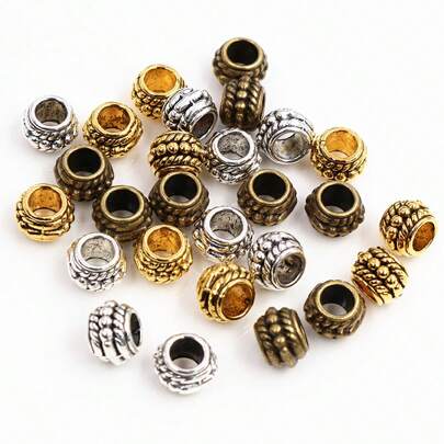 20 pièces de perles / breloques / écarteurs de balle en métal de 8x6 mm avec un diamètre de trou de 3,7 mm pour la fabrication de bijoux DIY de bracelets et colliers