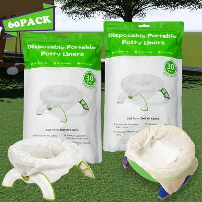 [60PACK] Refill Potty Liners Compatible With OXO Tot 2-In-1 Go Potty, Potty Tainer Liners For Potette Plus Potty Seat, Universal Potty Bags Fit Most Potty Chairs