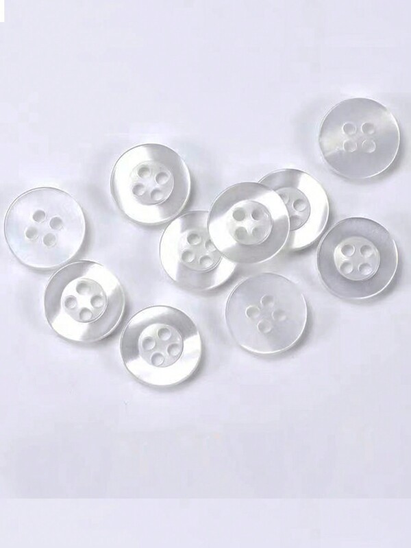 20pcs Four Holes Resin Button With Iridescent Coating For DIY Sewing, Perfect For Suits/Shirts/Dresses