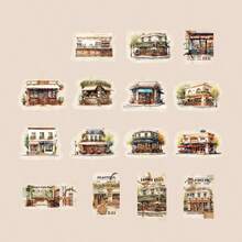 30Pcs/Pack Vintage Coffee Theme Stickers Decor Journaling Phone Case Aesthetic Collage Card Material Personalized Hand Account Journaling Labels - 1 box - View 13