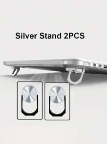2 piezas Soporte metálico invisible para portátil, soporte portátil elevado y portátil con base plegable, soporte para notebook ajustable y universal - Multicolor - Ver 2