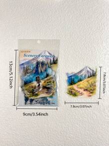 30入組旅遊風景、花卉和植物主題日誌裝飾貼紙，適用於DIY手帳 - 彩色 - 查看 2