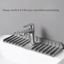 矽膠水龍頭多功能水槽排水墊，防濺水，浴室和廚房水槽防水底 - 淺灰色 - 查看 7