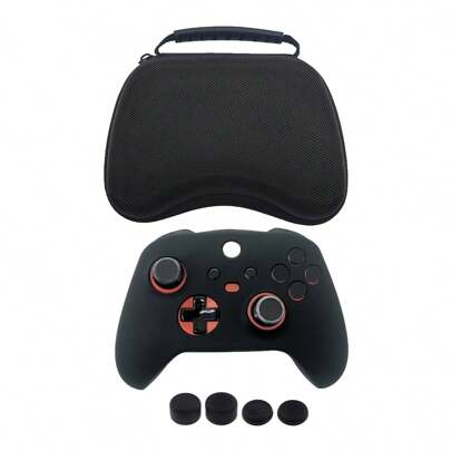 1 Set: 1pc Game Controller Storage Bag + 1pc Silicone Protective Cover + 4pcs Joystick Cap, Compatible With XBOX Series S And Series X, Enhances Gaming Experience With Anti-Drop, Anti-Dust, Anti-Sweat, Anti-Scratch Features