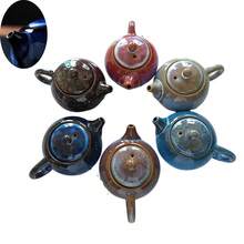 1pc Kiln Change Tianmu Glaze Teapot Ceramic Tea Set, Gaiwan Tea Pot, Small Capacity Tea Kettle For Home Use. Note: The Color Of The Teapot Will Vary Due To The Kiln Change Process. - Blue - View 11