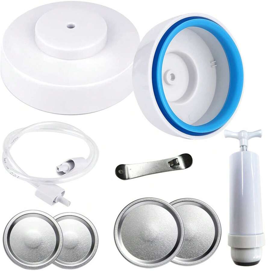 Mason Jar Vacuum Sealer Kit With Accessory For Regular Wide Mouth Mason Jars Only Compatible For Foodsaver - White - View 1