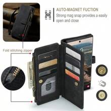 Ví da đựng thẻ điện thoại Tương thích với Samsung Galaxy IPhone Xiaomi Redmi Flip Cover - màu đen - Xem 7