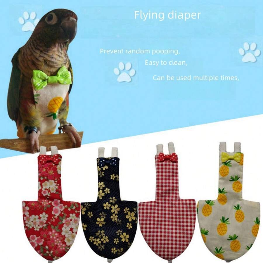Pet Bird Clothes Parrot Diapers Pigeon Flight Suits - White - View 1