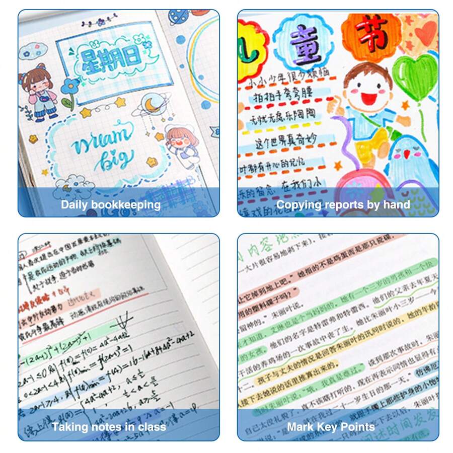 10 Pcs Highlighters Pens, Double Ended Pastel Highlighter, Colored Highlighters Journal, Bible