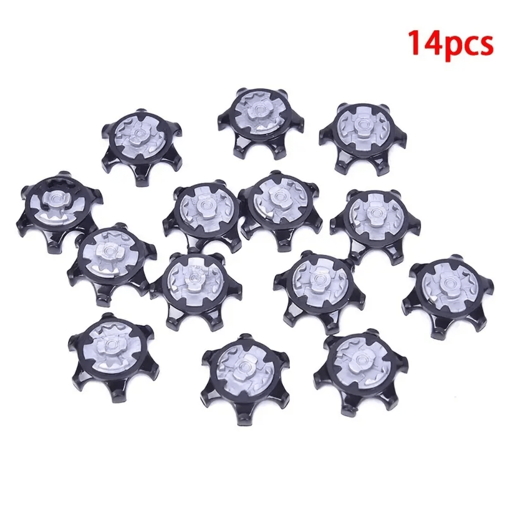 14 piezas de clavos de golf negros duraderos, para mejorar la tracción y el rendimiento, antideslizantes y resistentes al desgaste, equipamiento de golf, fácil de instalar, accesorio ideal de entrenamiento de golf para proporcionar agarre y comodidad, el mejor regalo para entusiastas del golf. ¡Perfecto para Halloween, Navidad, Acción de Gracias y regalos de Año Nuevo!