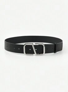 1 pieza Cinturón de mujer con hebilla en forma de S de oro/plata, adecuado para la vida diaria, verano, escuela, otoño, Halloween