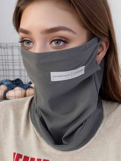 قطعة واحدة من وشاح قناع التبريد النسائي المسامي مع حلقات الأذن، وحزام الرقبة، وحزام المعصم وواقي الساق، مناسب للأنشطة الخارجية في الربيع والصيف