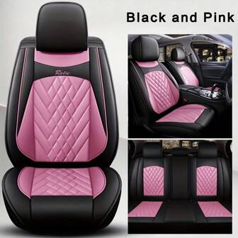5 Seats Premium PU Car Seat Cover, Luxury Car Seat Cushion Four Season Use Universal Car Seat Covers Car Accessories