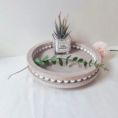 1 件复古木制储物托盘适用于厨房香料收纳盒和花瓶展示最佳礼物生日盘子厨房配件厨房装饰餐桌托盘水果托盘托盘装饰