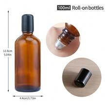 1 Peça frasco de rolo cor de café capacidade de 100ml/50ml/30ml/20ml com dispensador de 3,53oz/1,76oz/1,06oz/0,7oz, frasco vazio perfeito para enchimento de óleos essenciais, fragrâncias, perfumes, batons, gloss labiais, entre outros. Frasco vazio, frasco para fragrância, dispensador cosmético, recipiente de maquiagem portátil para viagens. Perfeito para uso em viagens, spa e em casa. - Café - Visão 10
