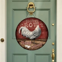 1 pieza de señal redonda de madera, señal de granja rústica, decoración humorística de la cocina de la granja vintage, decoración de arte de pared del hogar, decoración colgante, decoración del garaje, (8 pulgadas * 8 pulgadas * 20 centímetros * 20 centímetros) - multicolores 5 - Ver 3