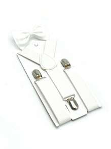 1set Kids' Adjustable Suspenders & Bowknot Accessories, Infant Suspender Clips, Suitable For Boys & Girls 1-14 Years Old, For Weddings, Parties, Birthdays, Christmas, Halloween, School Events, Everyday Wear - one-size - View 12