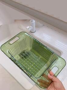 1 Bếp Nhựa Có Thể Thu Vào Thoát Giá, Bồn Rửa Chén Giỏ Lọc, Rổ Rửa Rau Củ, Giỏ Chậu Rửa, Giá Bát Đĩa - Nhiều màu - Xem 10