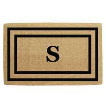 Heavy Duty Coir Door Mat Thin Double Picture Frame, Monogram S - Black 22" X 36" - 字母組合S - 查看 1