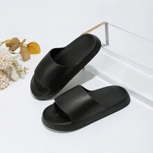Black Eva Shoes, Fashionable Lightweight Soft Sole Slippers, Anti-Slip, Suitable For Indoor, Outdoor, And Bath, Ins Style