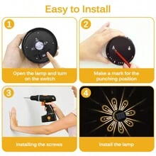 2入組太陽能光燈籠柵欄照明燈，防水光影燈裝飾燈，適用於露台花園室外牆壁 - RGB - 查看 6