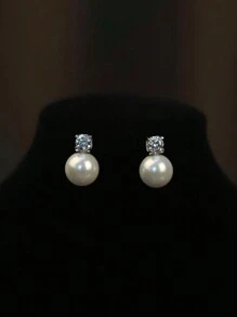 3pcs/Set Simple & Elegant Faux Pearl Necklace Earring Set, Suitable For Women To Wear On Various Occasions Such As Wedding, Bridesmaid Dress And Bridal Wear Accessories