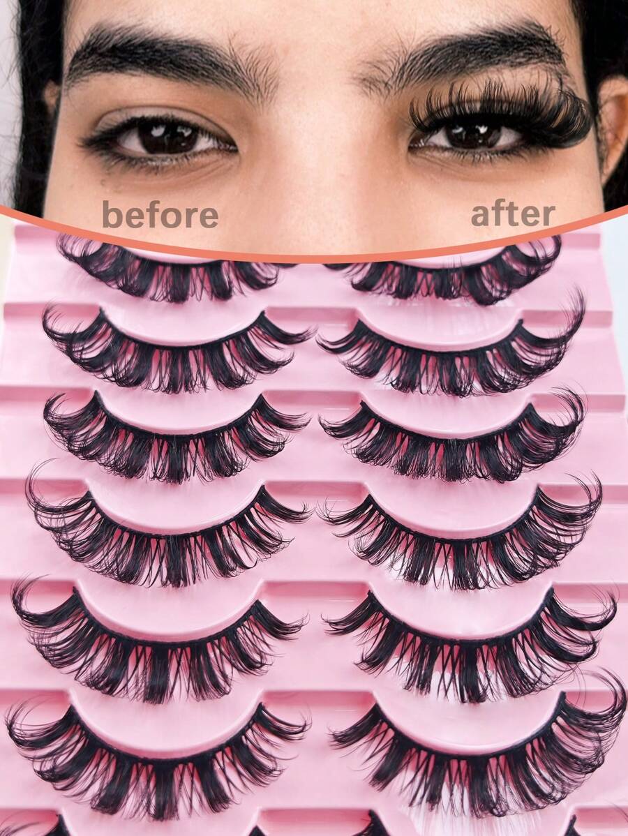 3D Wimpern, wiederverwendbare russische Streifenwimpern, DCurl dick und lang und natürlicher