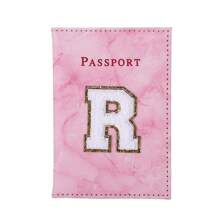 Letter Print Minimalist Daily Passport Holder Wallet Cover - Pink - View 22