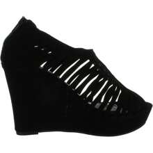 Women's Gladiator Back Zipper Wedge Heel Sandals - 黑色 - 查看 3