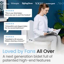 LUXE Bidet NEO 320 Plus - Only Patented Bidet Attachment For Toilet Seat, Innovative Hinges Clean, Slide-In Easy Install, Advanced 360° Self-Clean, Warm, Dual Nozzles, Feminine & Rear Wash (Chrome, Rose Gold, White) - 玫瑰金 - 查看 7