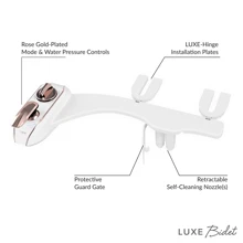LUXE Bidet NEO 320 Plus - Only Patented Bidet Attachment For Toilet Seat, Innovative Hinges Clean, Slide-In Easy Install, Advanced 360° Self-Clean, Warm, Dual Nozzles, Feminine & Rear Wash (Chrome, Rose Gold, White) - 玫瑰金 - 查看 8