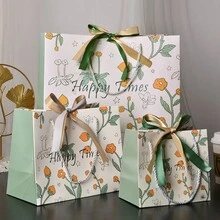 10入組森林風格草地圖案糖果禮品袋和禮品包裝袋，零食收納袋，帶手柄的婚禮派對禮品袋 - 彩色 - 查看 7