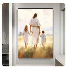 1 Máy Tính Vintage Tôn Giáo Chúa Giêsu Kitô Nghệ Thuật Poster Tranh Canvas Treo Tường Hình Phòng Khách Trang Trí Nhà Không Khung - Vàng - Xem 10