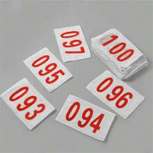 10pcs Track And Field Meet Bib Marathon Number Plate Numbers Are Attached To The Encircling Number Book,Suitable For Multi-Scenario Competitions - White - View 2