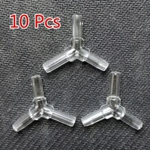 10 piezas de conectores de plástico en forma de "Y" de 4mm de diámetro para tubos de bombas de aire de acuario de 3 vías. Accesorios para bombas de aire. - transparente - Ver 4