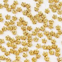 100pcs Gold-Plated CCB Beads Crown Heart Shaped Drum Beaded String - Yellow Gold - View 4