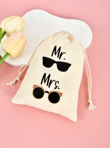 6 sztuk - sezon ślubny MR.MRS. Pakiet lniany kieszeń, pojedyncza impreza, zaręczyny i opakowanie prezentów ślubnych