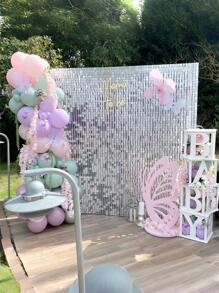 Fondo de pared con brillos plateados de lentejuelas 24 piezas/12 piezas, fondos de lentejuelas cuadradas para fiestas de cumpleaños, bodas, compromisos, aniversarios, eventos y decoraciones del hogar. Decoraciones de panel de fondo con brillo para bodas, cumpleaños, aniversarios y compromisos - plata - Ver 11