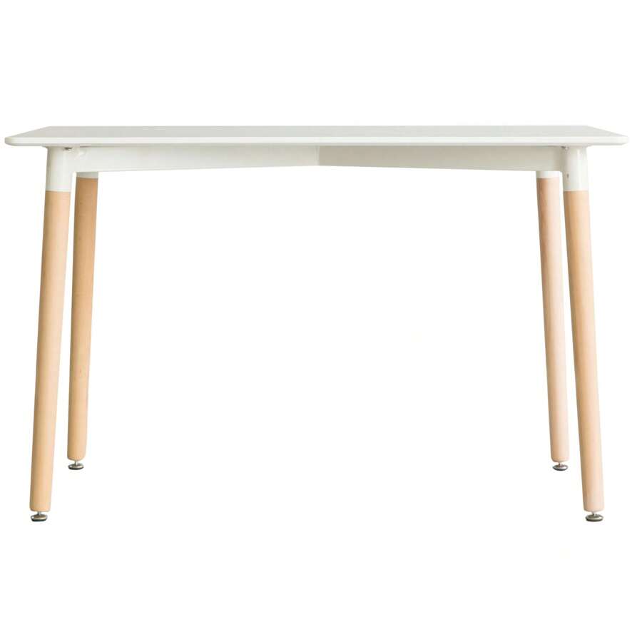 MidCentury Modern Rectangular 4 Ft. Dining Table With White Plastic